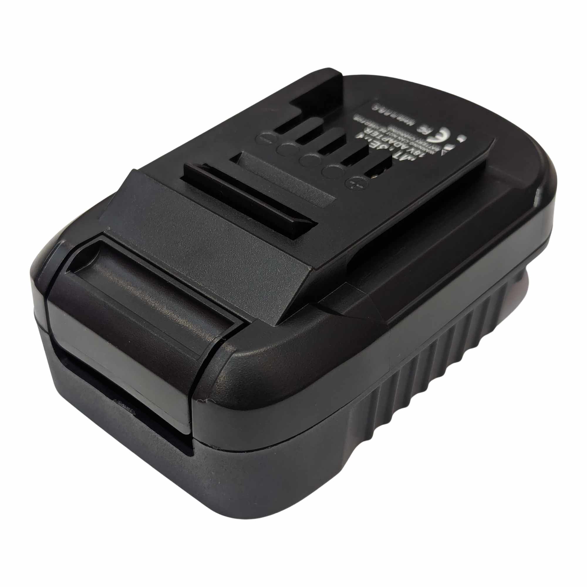 Makita 18V LXT to Einhell 18V PXC battery adapter - Einhell tool-side connection, angled top view
