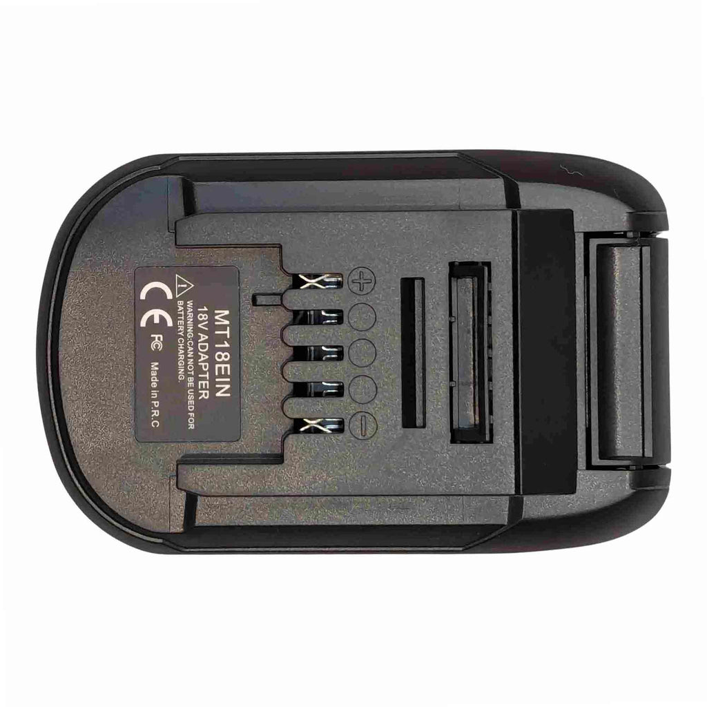 Makita 18V LXT to Einhell 18V PXC battery adapter - Einhell tool-side connection in plan view, five terminal slots