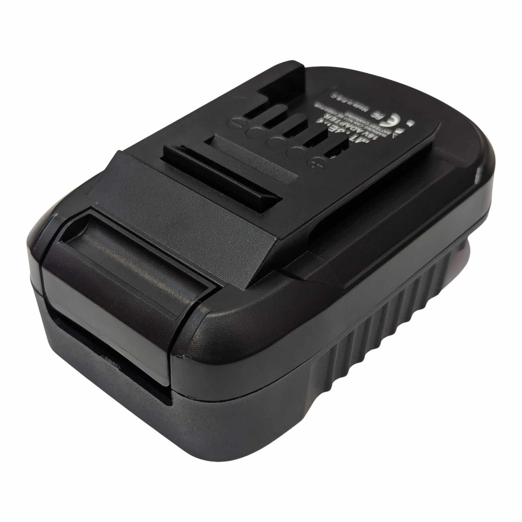 Makita 18V LXT to Ozito 18V PXC battery adapter - Ozito tool-side connection with five contact slots, angled from above