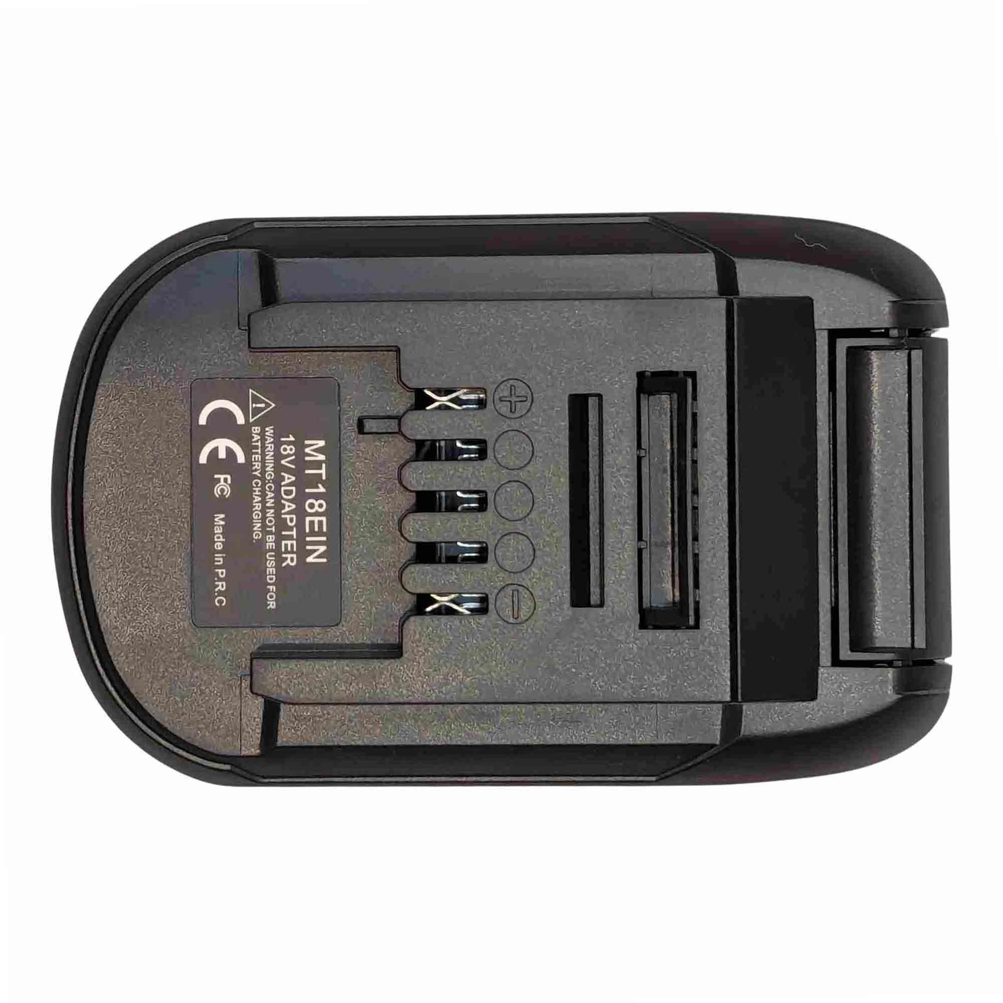 Makita 18V LXT to Ozito 18V PXC battery adapter - plan view of the Ozito tool-side connection with five contact slots