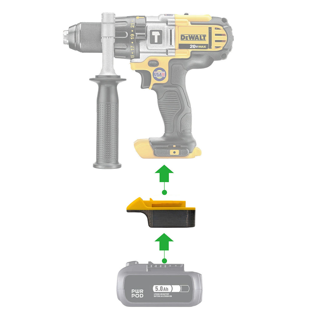 Mastercraft 20V (PWRPOD / Bleu) vers DeWalt 20V MAX Adaptateur de batterie