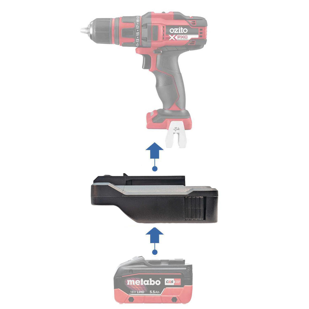 Metabo CAS 18V to Ozito PXC 18V Battery Adapter
