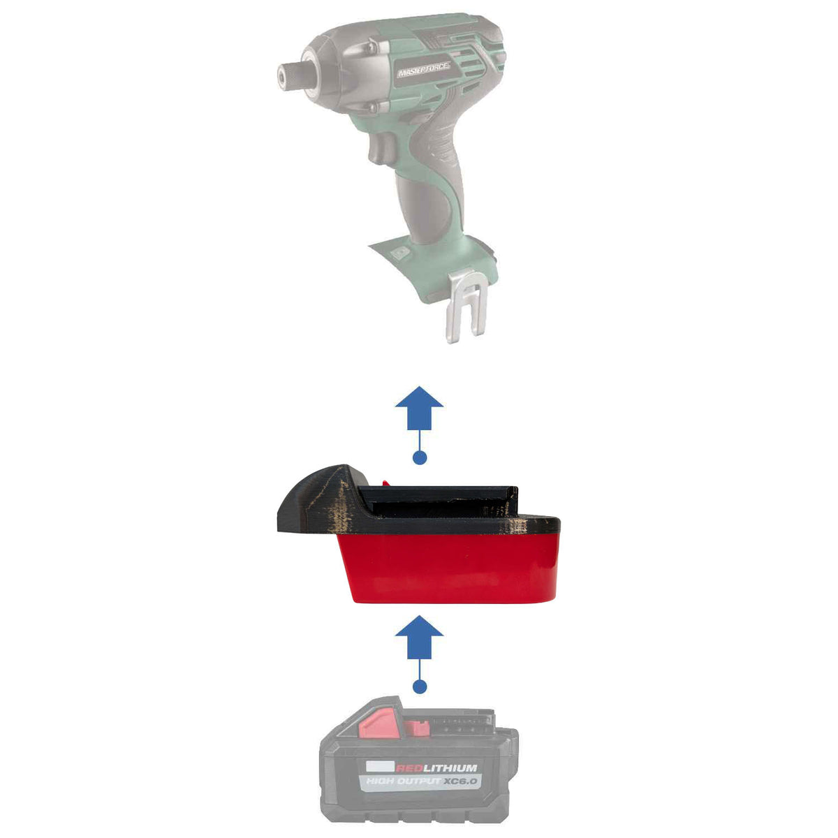 Milwaukee 18V to Masterforce 20V Battery Adapter