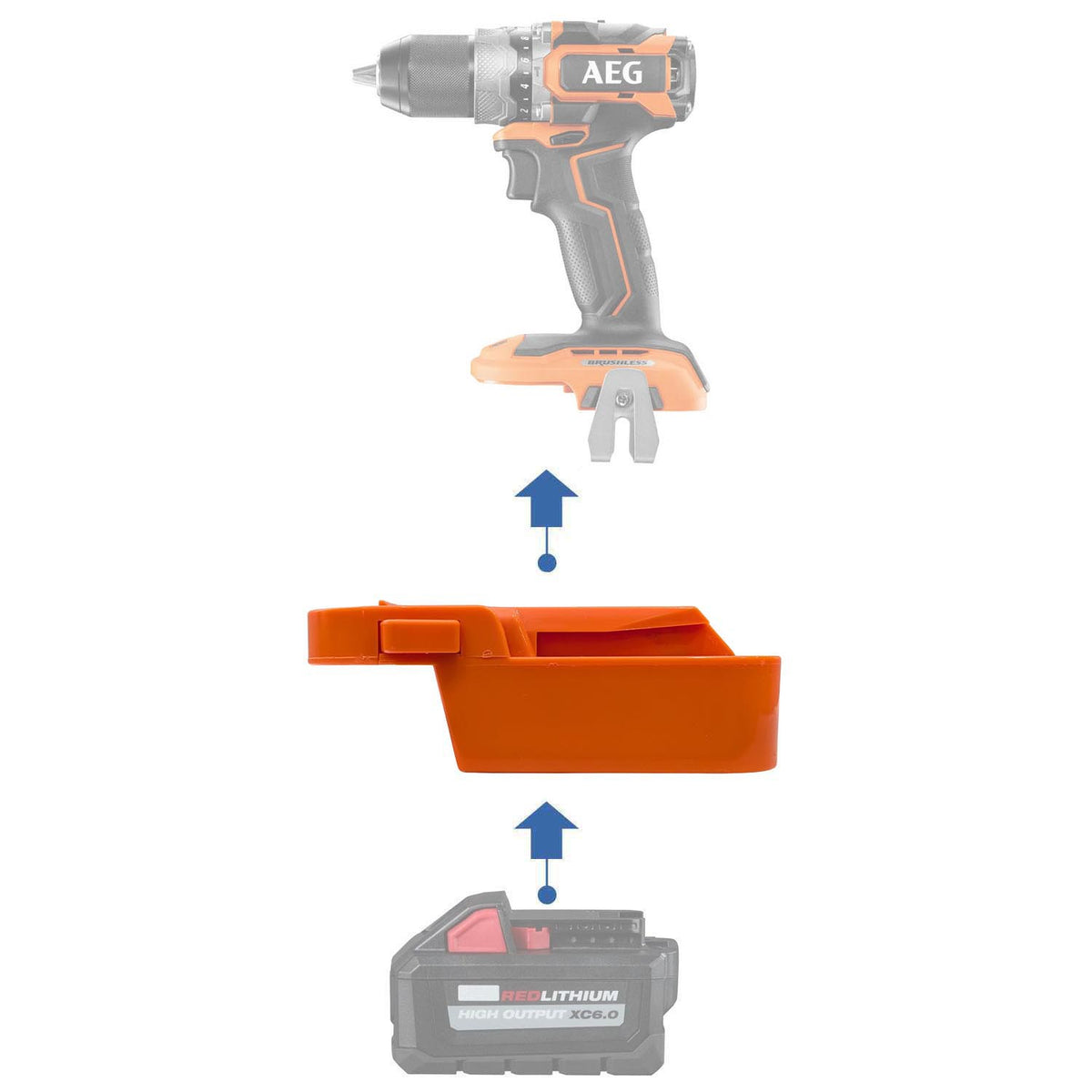 Milwaukee 18V to AEG 18V Battery Adapter