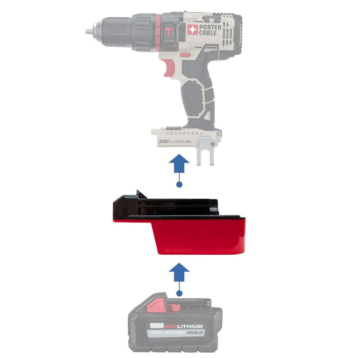 Milwaukee M18 vers Porter Cable 20V Adaptateur de batterie