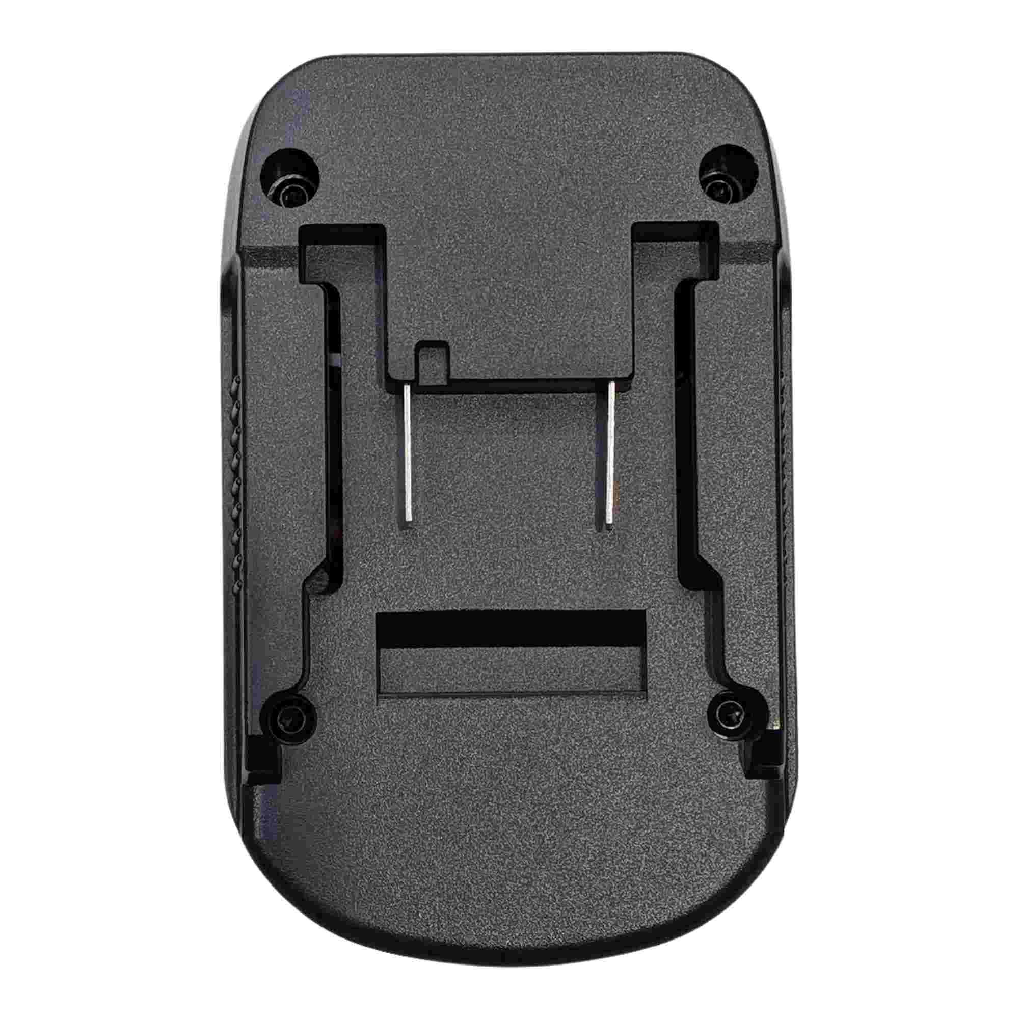 Ozito 18V PXC to DeWalt 20V MAX battery adapter - Ozito PXC battery-side connection with twin blade terminals and latch slot