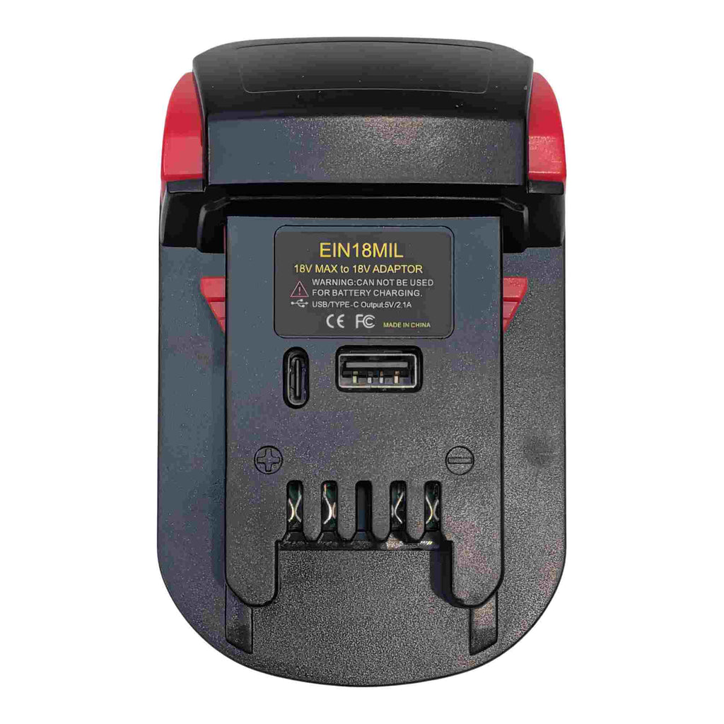 Ozito 18V PXC to Milwaukee M18 battery adapter - Milwaukee tool-side connection