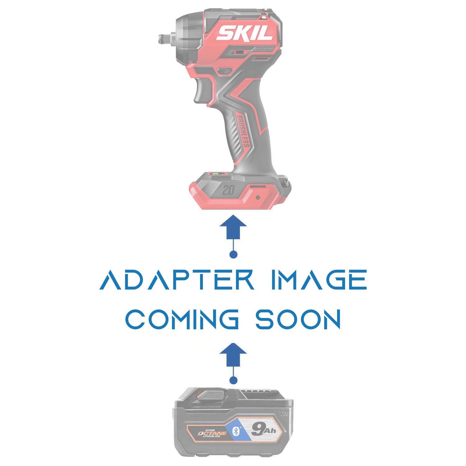 RIDGID 18V to SKIL 20V PWR CORE battery adapter - placeholder reading adapter image coming soon