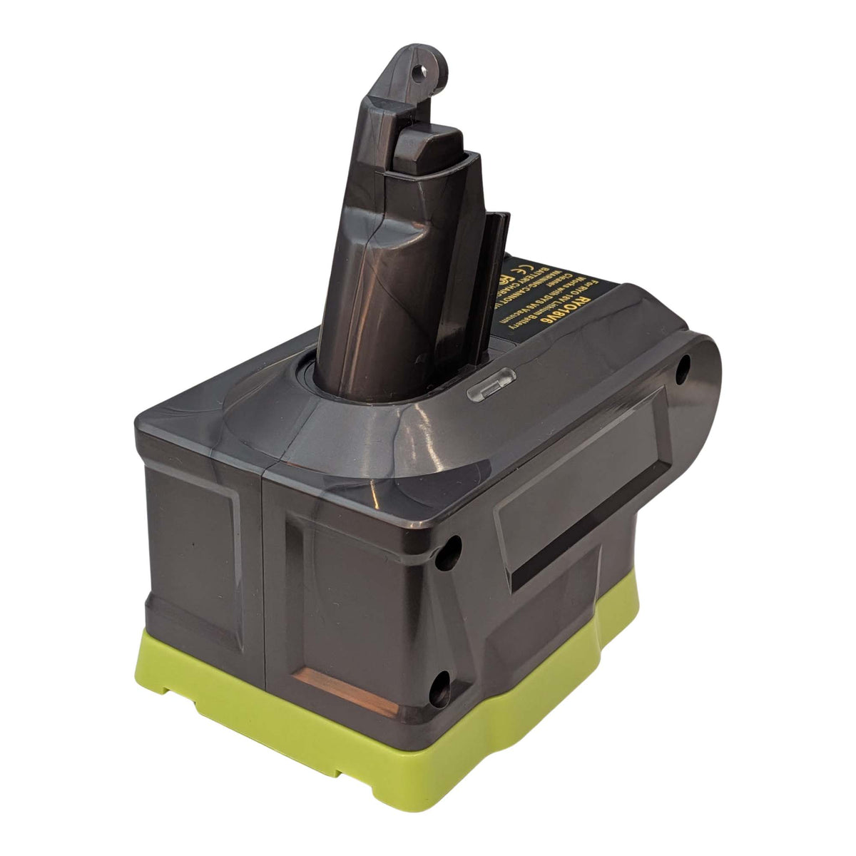 Ryobi 18V ONE+ to Dyson V6 battery adapter: Adapter, Angled Top